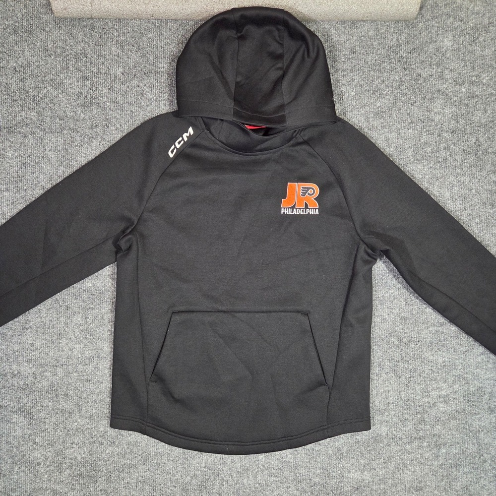 CCM Philadelphia Junior Flyers Hockey Hoodie Black Youth Pullover Sweatshirt